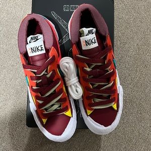 Nike Blazer Low/Sacai/Kaws size 6.5womens/5mens Team red/hot lava-white